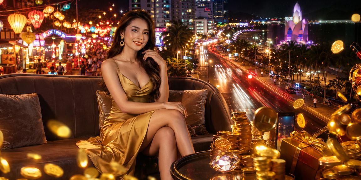 Người dùng tại chợ đêm Nha Trang đăng ký tài khoản và nhận ưu đãi bonus qua điện thoại di động